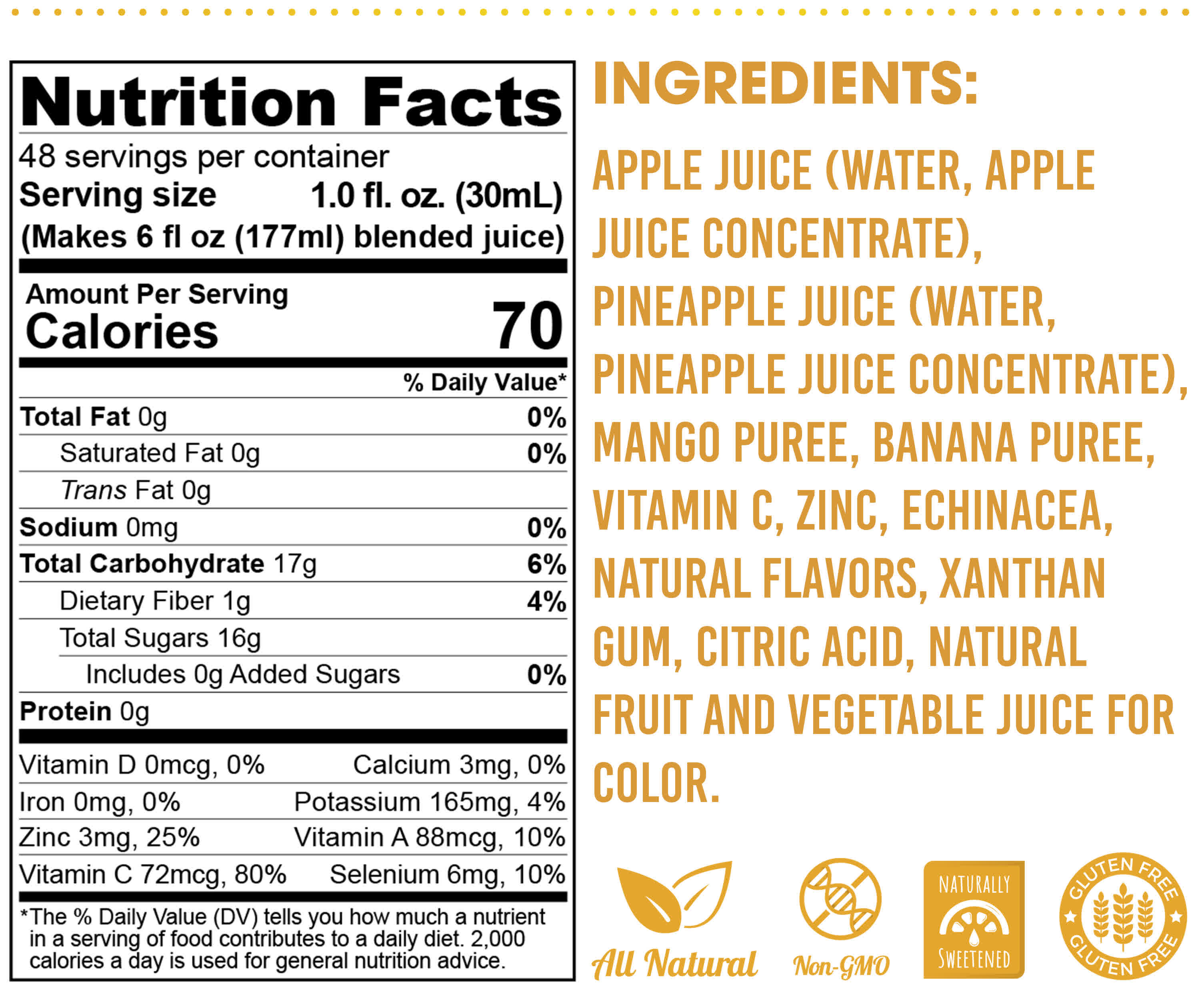 Mango Mood nutrition facts and ingredients