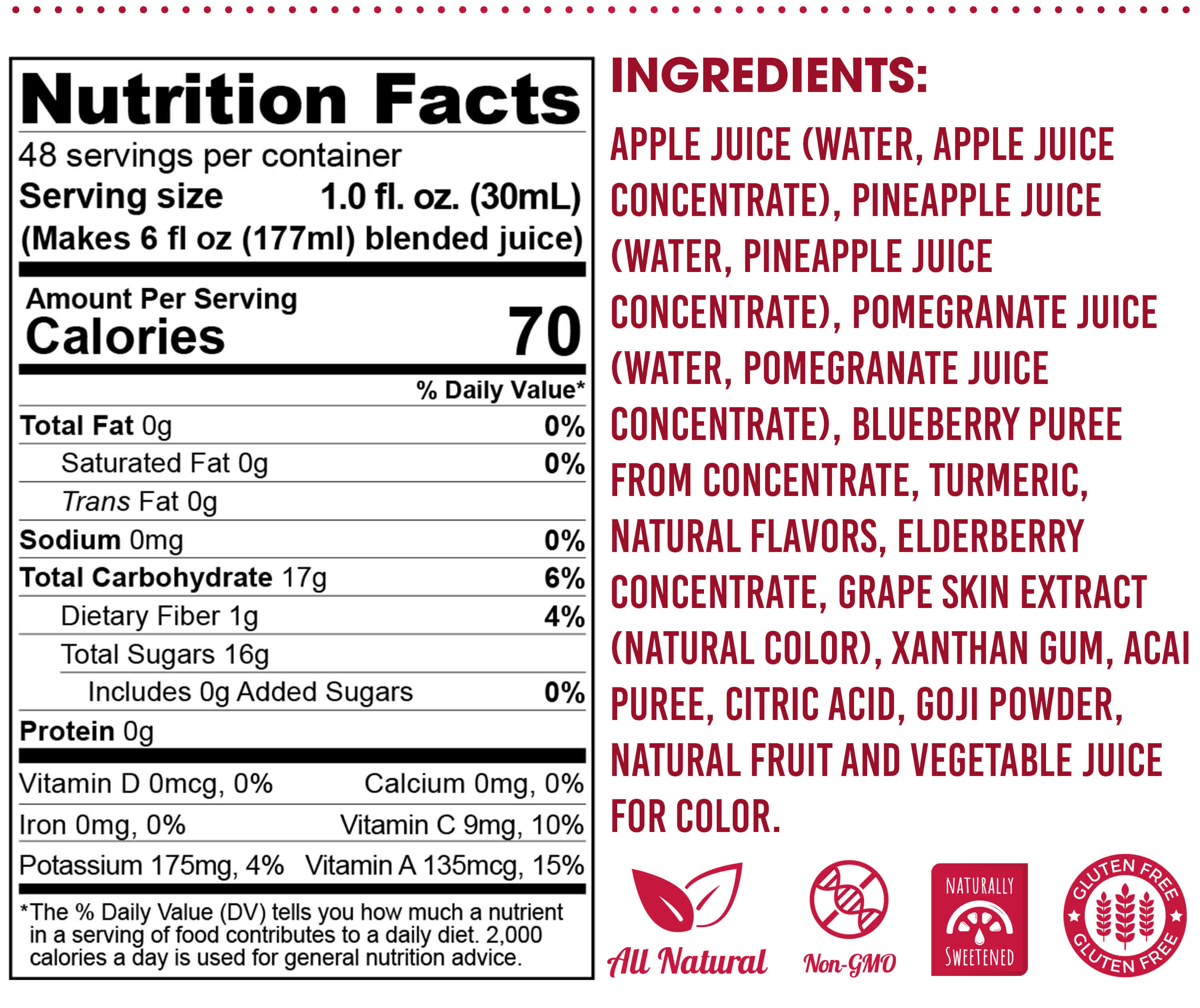Mighty Medley nutrition facts and ingredients